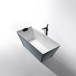 Rock Texture Bathtub Two-Tone Color Product  Blue-Grey+White - D001