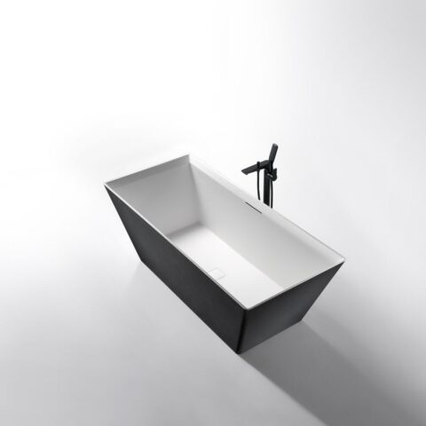 Rock Texture Bathtub Two-Tone Color Product Black+White - D001