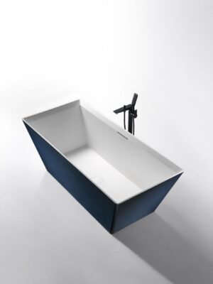 Rock Texture Bathtub Two-Tone Color Product Prussian-Blue+White - D001