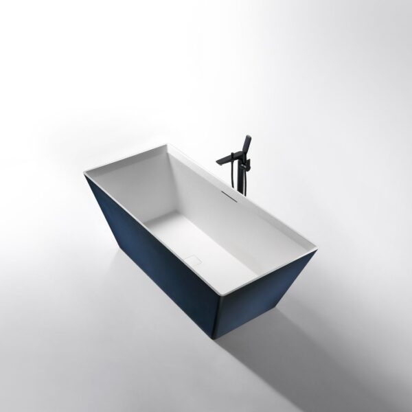 Rock Texture Bathtub Two-Tone Color Product Prussian-Blue+White - D001
