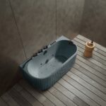 Rock texture bathtub- White
