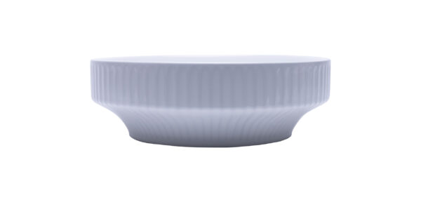 Glossy White Stripped Round Basin- 121