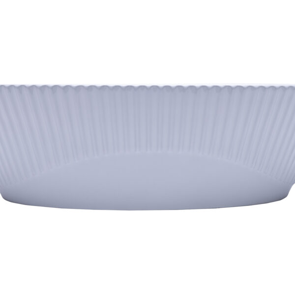 Glossy White Stripped Oval Basin- 122