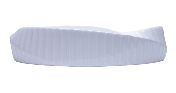 Glossy White Stripped Oval Basin- 123