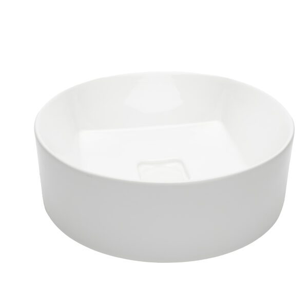 Glossy White Round Counter Basin- 130