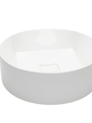 Glossy White Round Counter Basin- 130