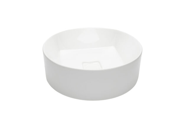 Glossy White Round Counter Basin- 130