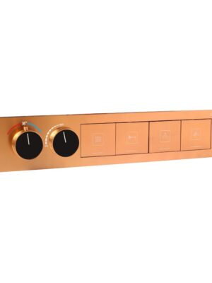Brushed Rose Gold Thermostatic Diverter – Four Function Square Click