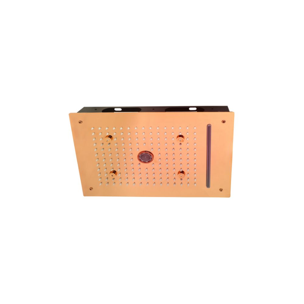 16x12 Four Function Rose Gold Mirror Finish Ceiling Shower