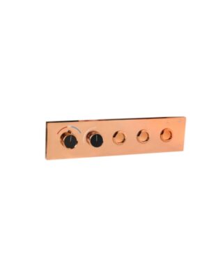 Rose Gold Thermostatic Diverter Three Function Round Click