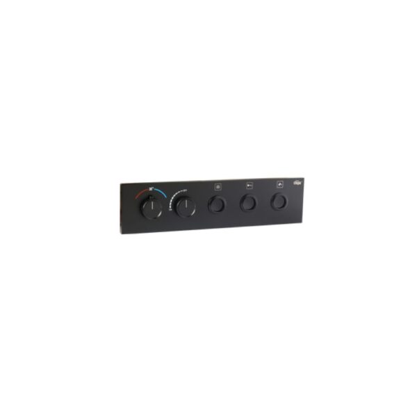 Matt Black Thermostatic Diverter – Three Function Round Click