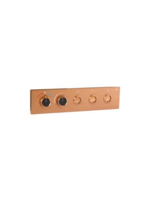 Brushed Rose Gold Thermostatic Diverter – Three Function Round Click