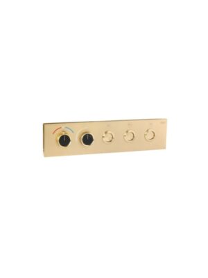 Brushed Gold Thermostatic Diverter – Three Function Round Click