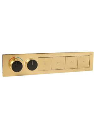 Brushed Gold Thermostatic Diverter – Four Function Square Click