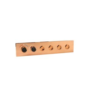 Brushed Rose Gold Thermostatic Diverter – Four Function Round Click
