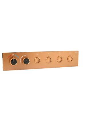 Rose Gold Thermostatic Diverter – Four Function Round Click