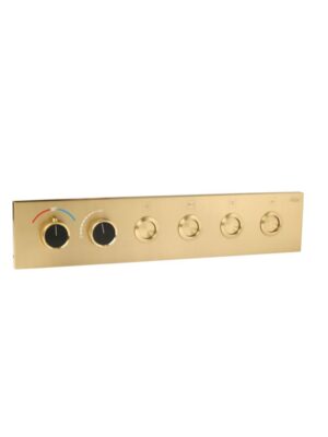 Brushed Gold Thermostatic Diverter – Four Function Round Click