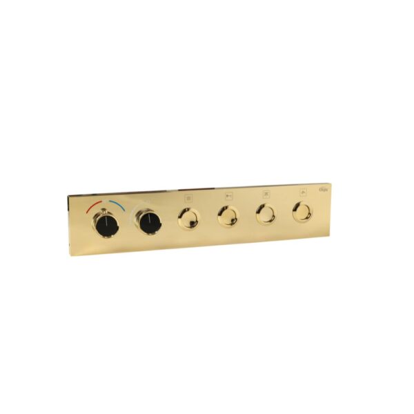 French Gold Thermostatic Diverter – Four Function Round Click