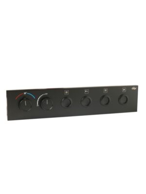 Matt Black Thermostatic Diverter – Four Function Round Click
