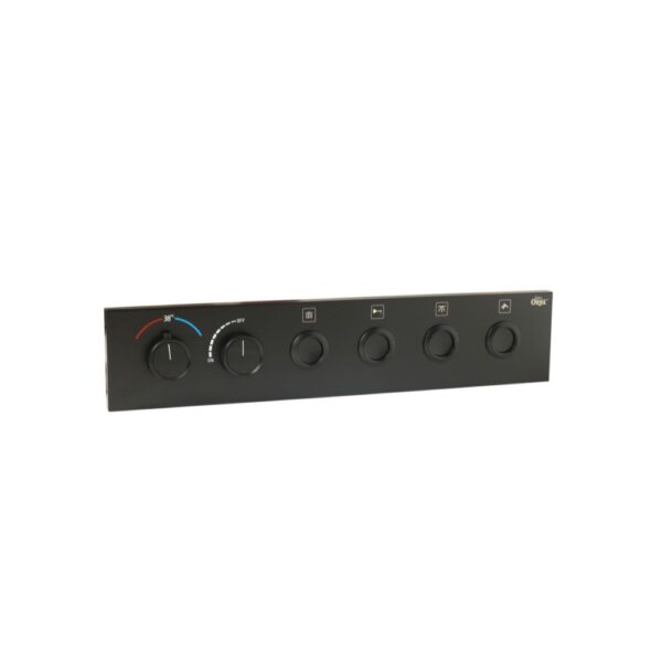 Matt Black Thermostatic Diverter – Four Function Round Click