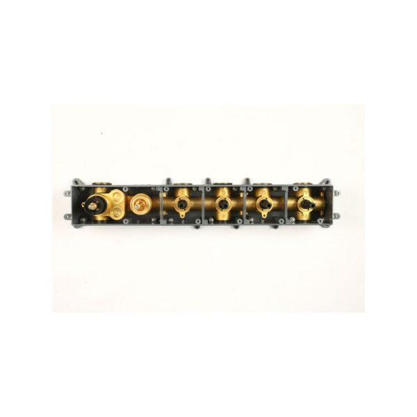 Brushed Rose Gold Thermostatic Diverter – Four Function Round Click