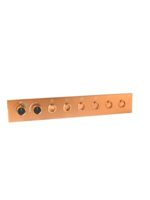 Rose Gold Thermostatic Diverter Six Function Round Click