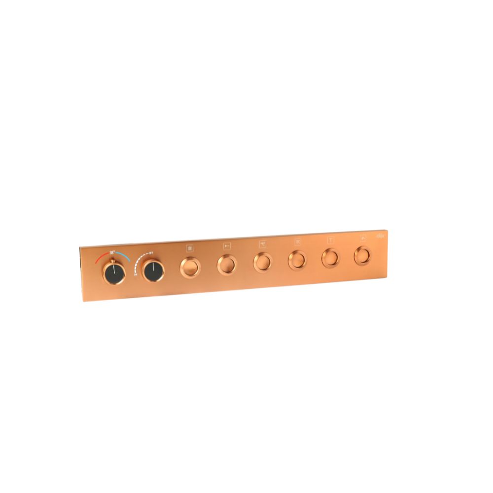 Rose Gold Thermostatic Diverter Six Function Round Click