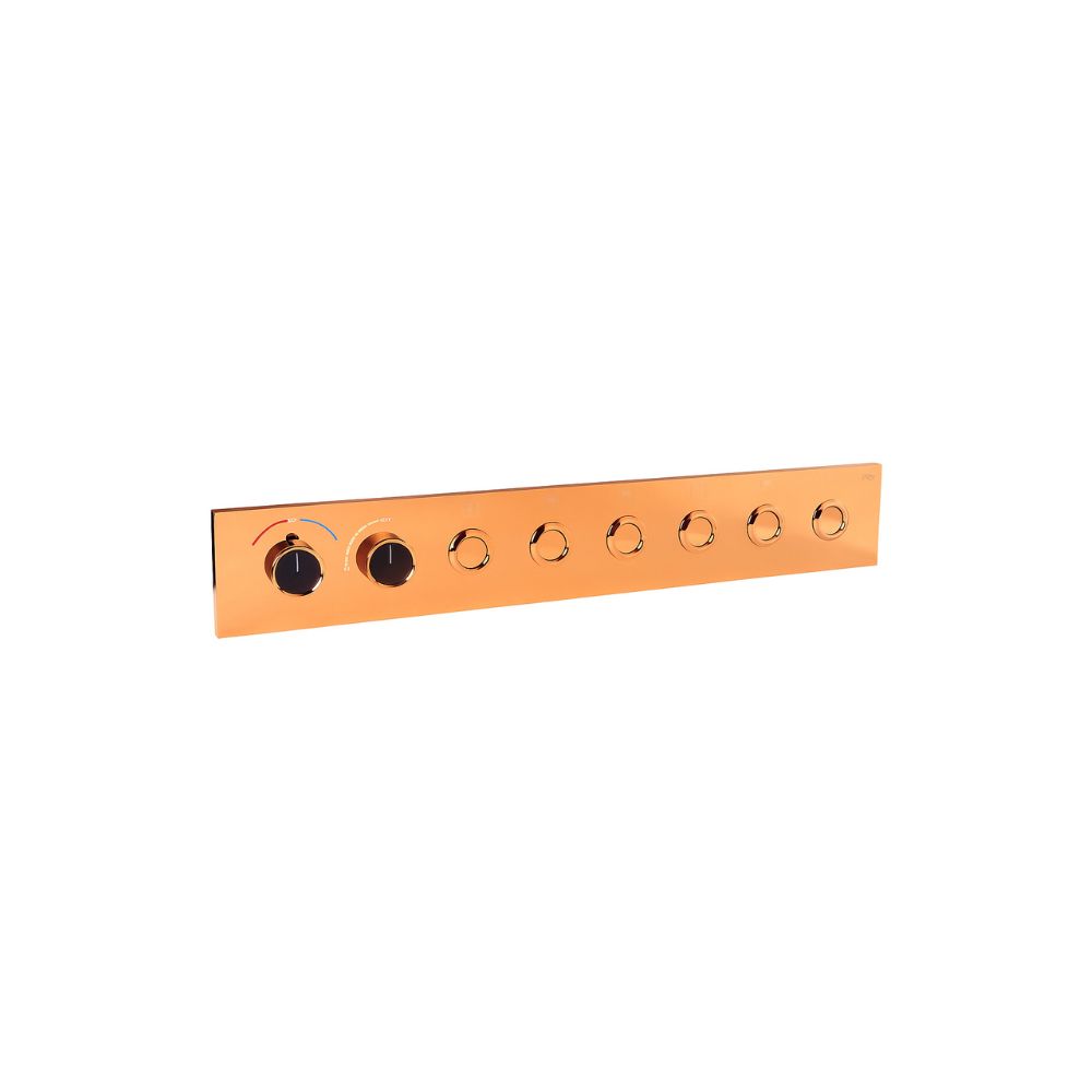 Rose Gold Thermostatic Diverter – Six Function Round Click