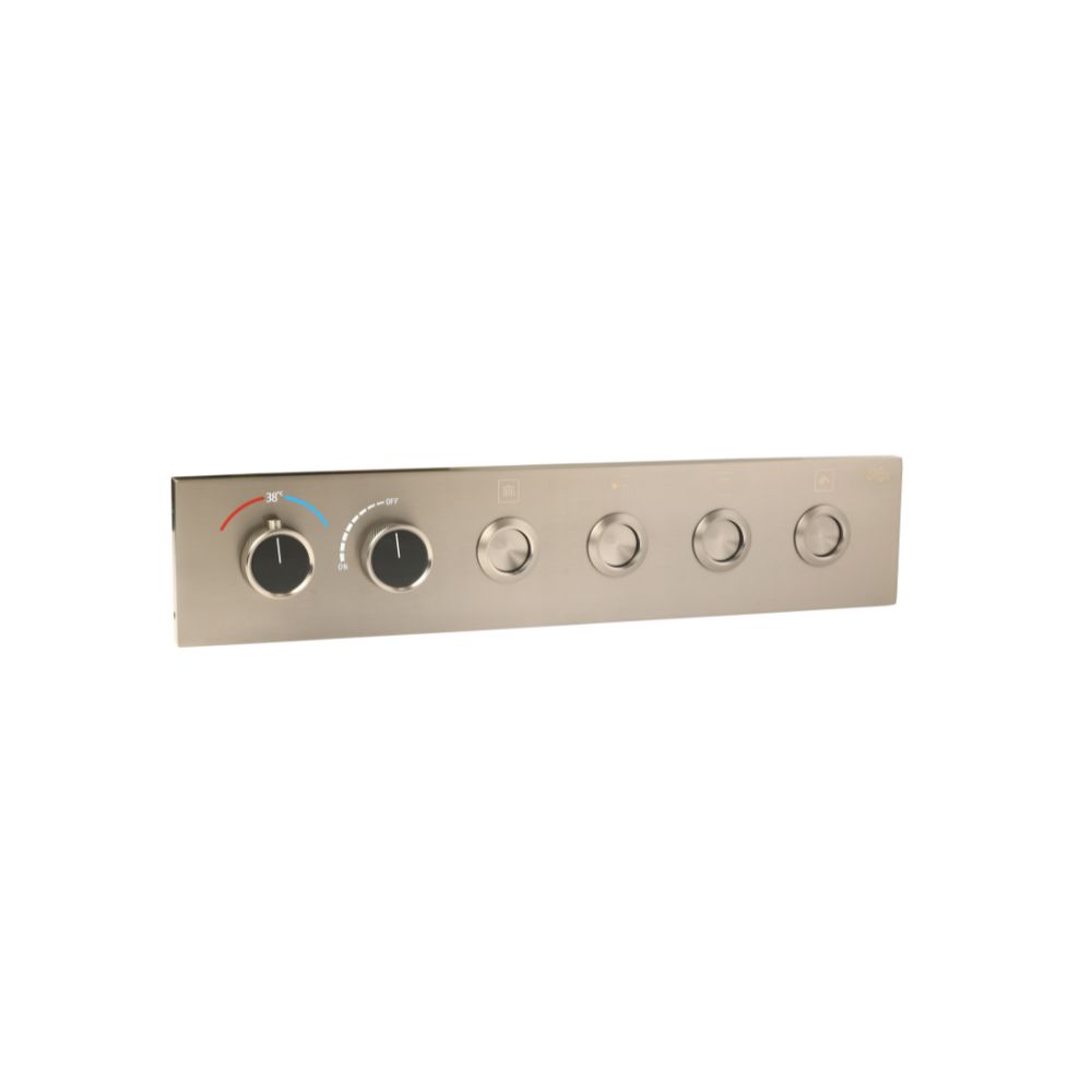 Chrome Thermostatic Diverter Three Function Round Click