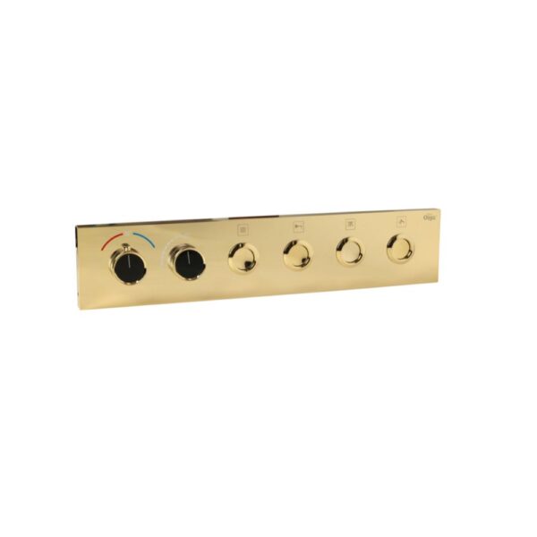 French Gold Thermostatic Diverter – Four Function Square Click
