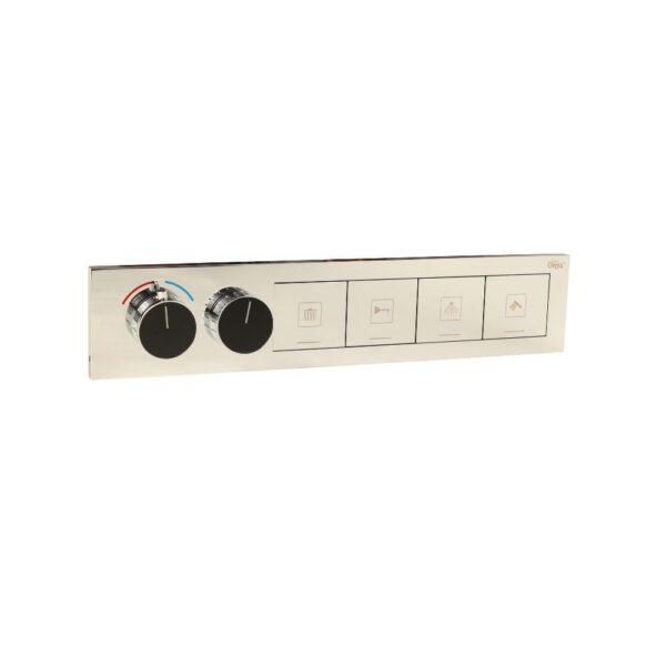 Chrome Thermostatic Diverter – Four Function Square Click