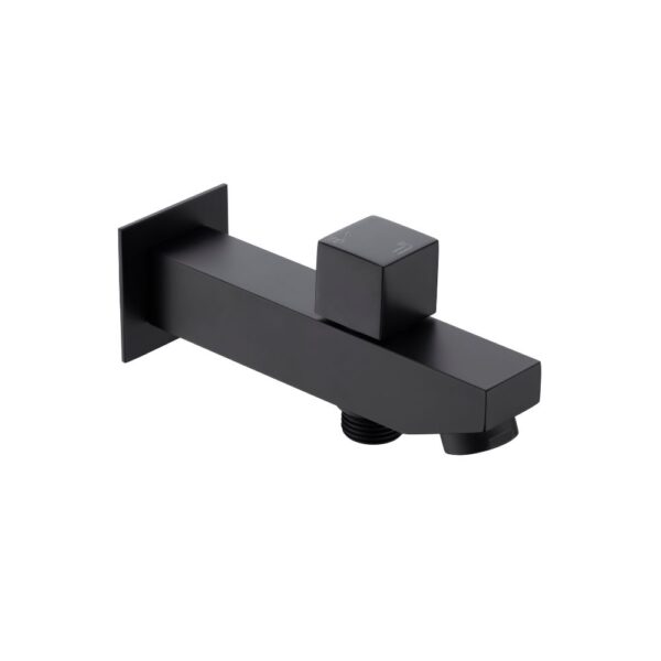 Matte Black Square Twist Button Bath Spout