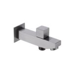 Gun Metal Gray Square Twist Button Bath Spout
