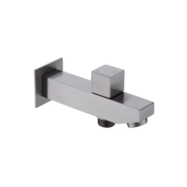 Gun Metal Gray Square Twist Button Bath Spout