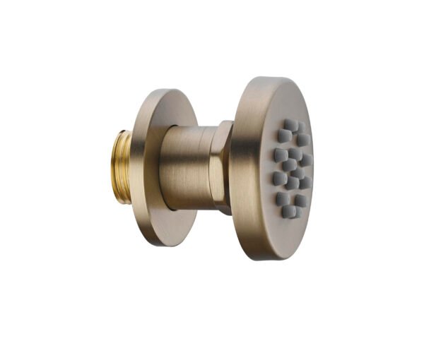 Brushed Gold Body Jet 2 – Round Single Function - onyxsanitaryware.com